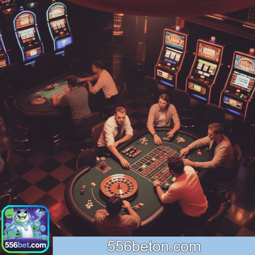 Imagem promocional do cassino online da 556BET mostrando jogos ao vivo